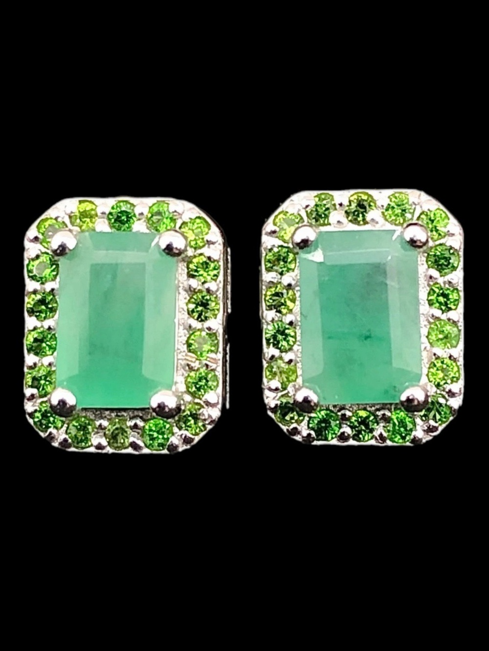 Genuine Emerald & Peridot Earrings